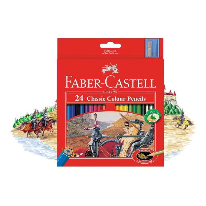 Classic Colour Pencils, Assorted – Pack of 24 Also includes 1 sharpener