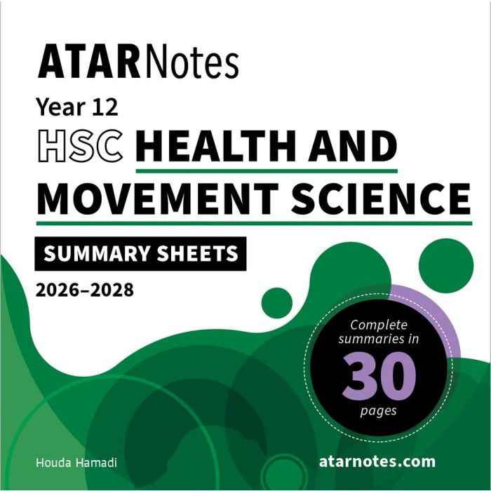 ATAR Notes HSC Year 12 Health and Movement Science Summary Sheets