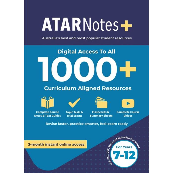 ATARNotes+ 3 Month Full Access Retail Pass (Code Inside Box)