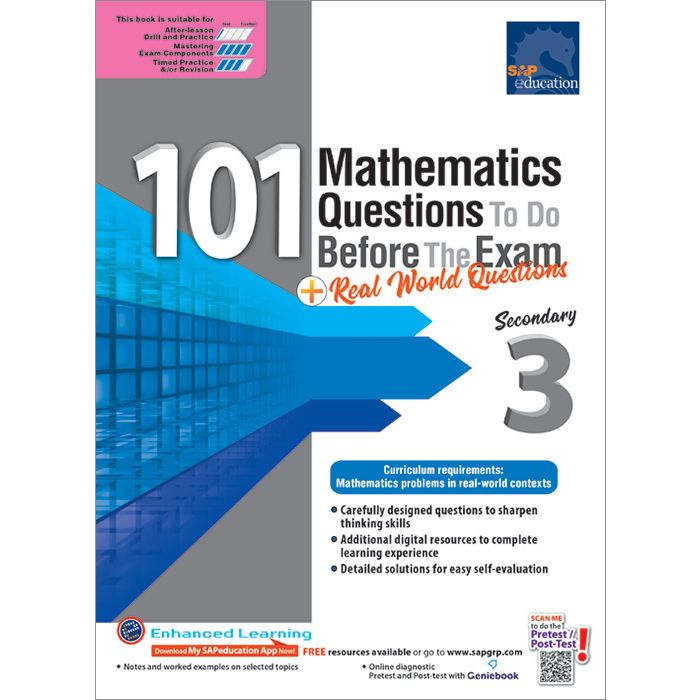101 Maths Questions To Do Before the Exam + Real World Questions Secondary 3