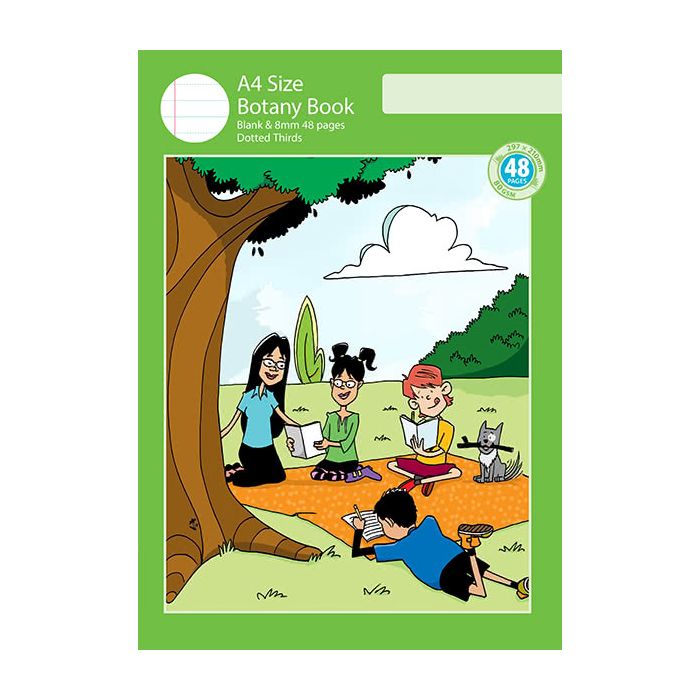 A4 Botany Book 8mm Dotted Thirds 48pp