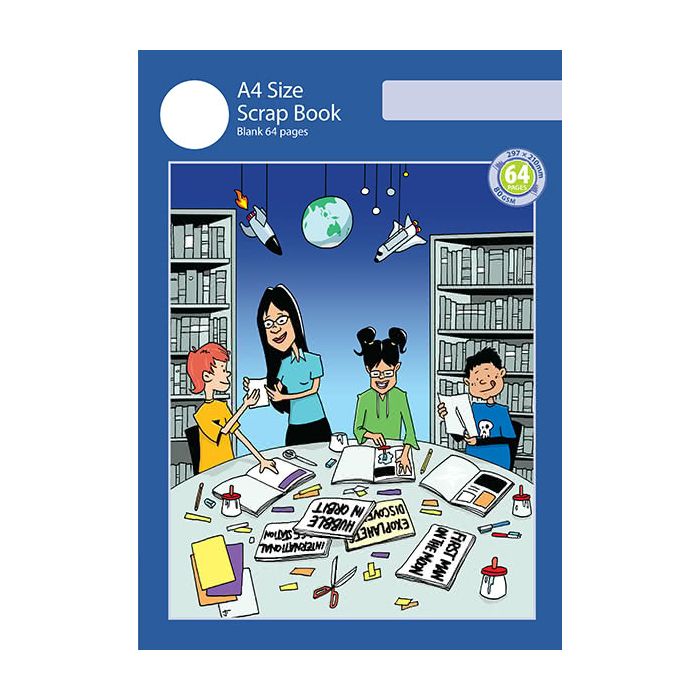 A4 Scrap Book 64pp Blue Cover