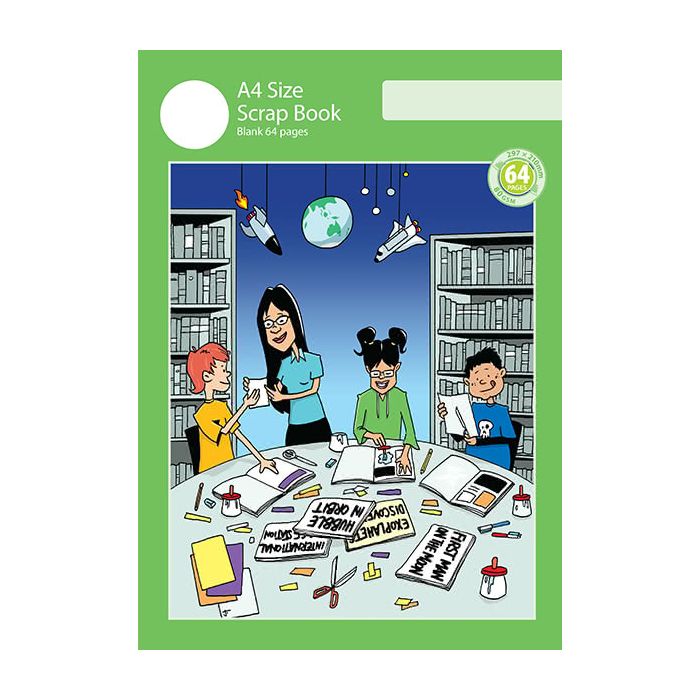A4 Scrap Book 64pp Green Cover