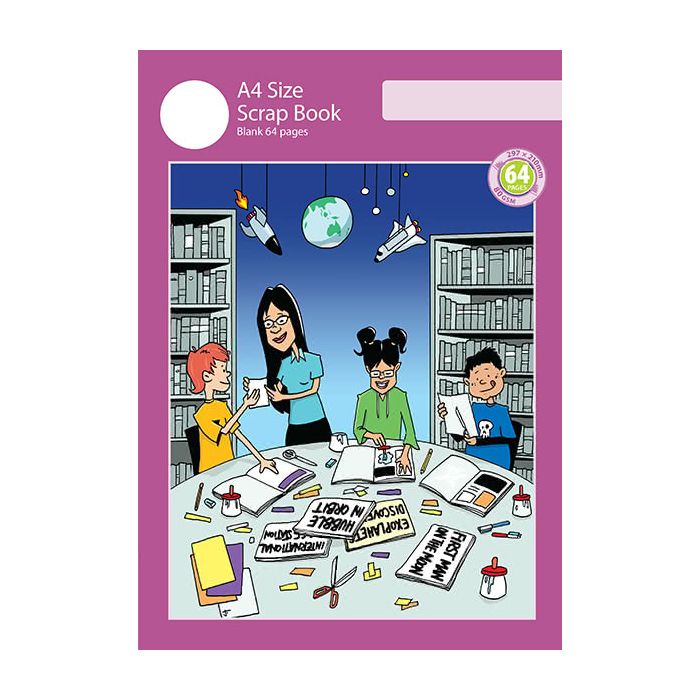 A4 Scrap Book 64pp Purple Cover