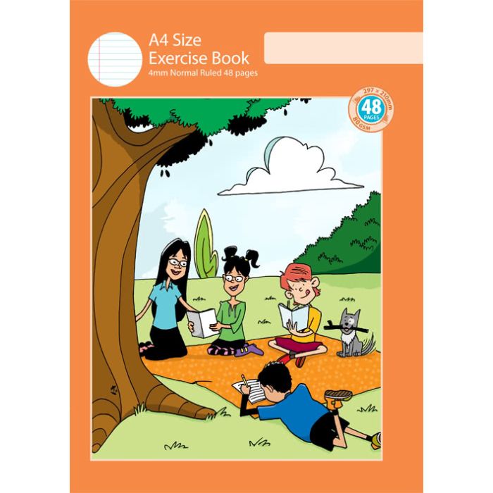 A4 Exercise Book 4mm Normal Ruled 48pp
