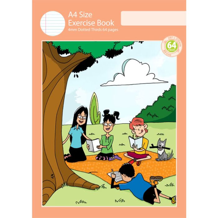 A4 Exercise Book 4mm Dotted Thirds 64pp