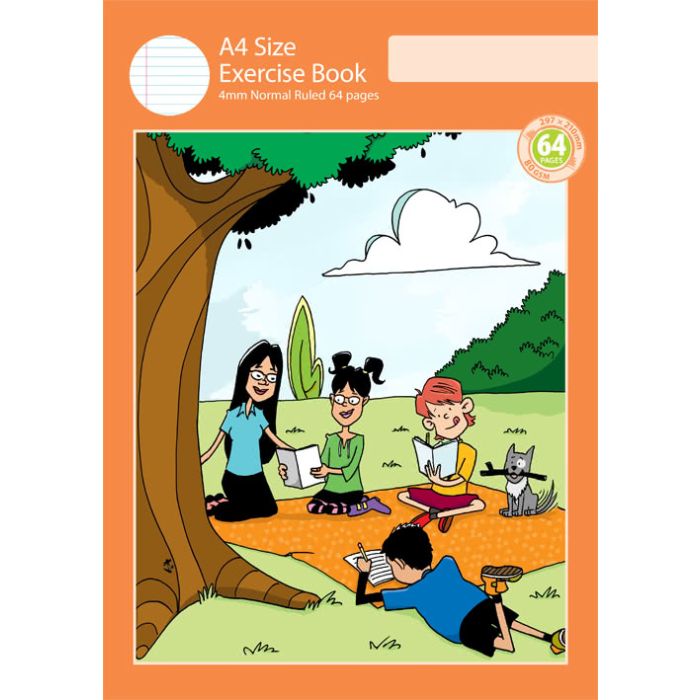 A4 Exercise Book 4mm Normal Ruled 64pp