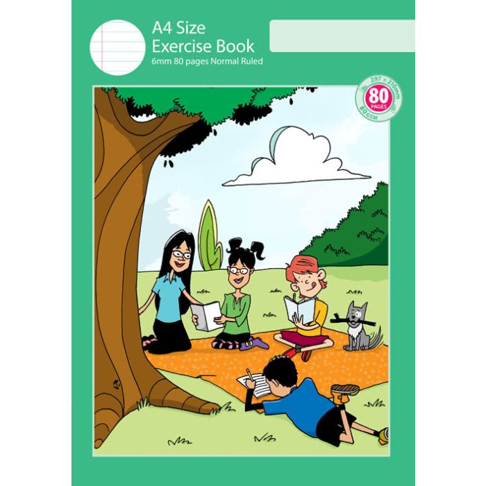 A4 Exercise Book 6mm Normal Ruled 80pp