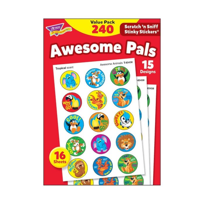 Scratch 'n Sniff Stinky Stickers Awesome Pals Value Pack 240