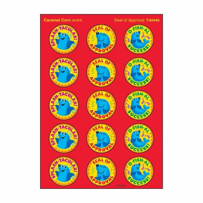 Scratch 'n Sniff Stinky Stickers Caramel Corn scent & Seal of Approval