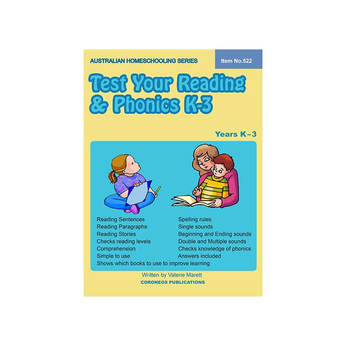 Test Your Reading and Phonics K to 3 (Australian Homeschooling Series Item no. 522)