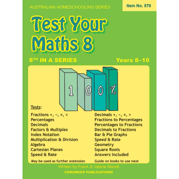 Test Your Maths 8 (Australian Homeschooling no. 570)