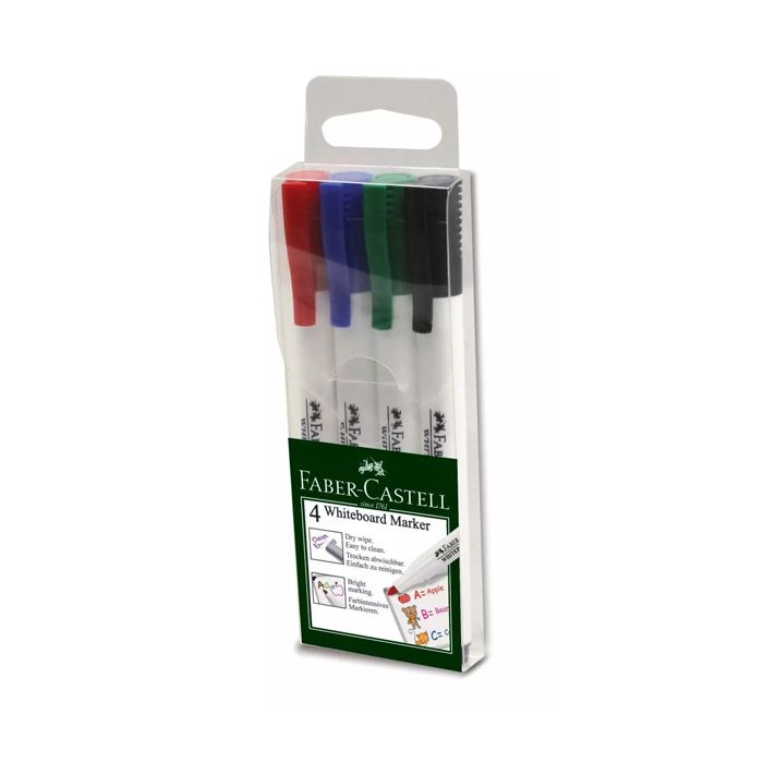 Faber-Castell Slimline Whiteboard Markers - Classic Assorted 4pk