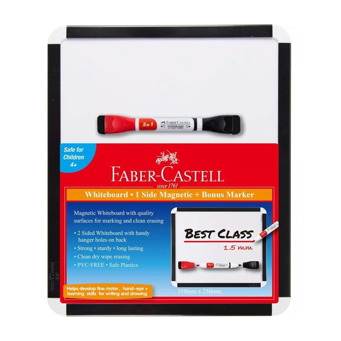 Faber-Castell Magnetic Whiteboard with 1 bi-colour whiteboard marker