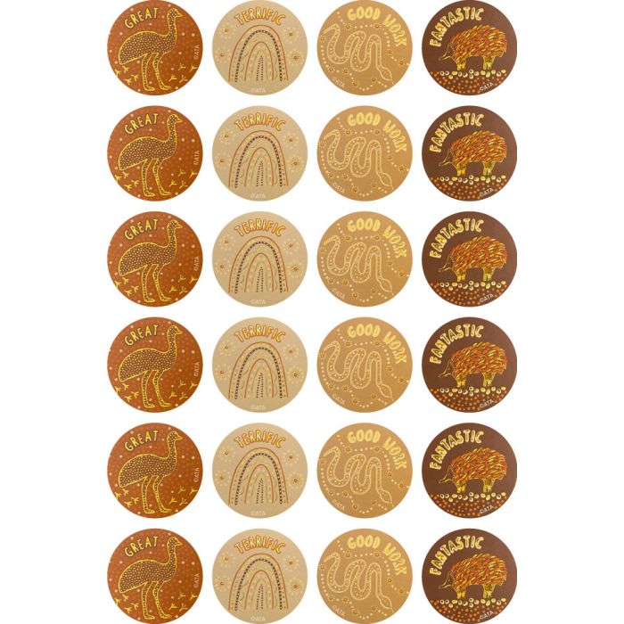 Country Connections Holographic Gold Foil Merit Stickers - 29mm (Pack of 72) FS242