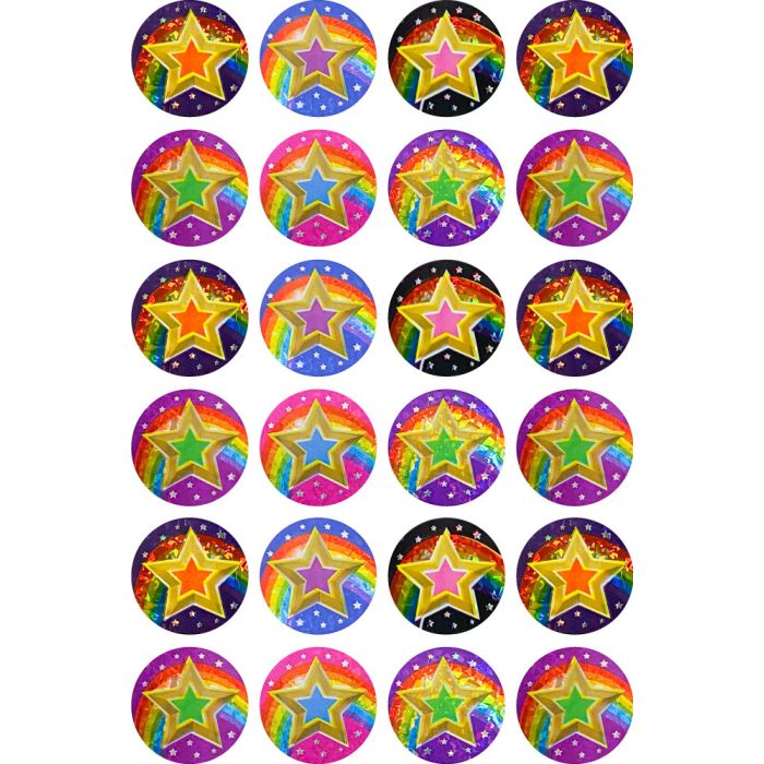 Stars Laser Stickers - 23-35mm (Pack of 84) LS157
