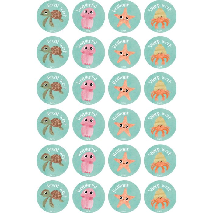 Reef Creatures Merit Stickers - 29mm (Pack of 96) MS018