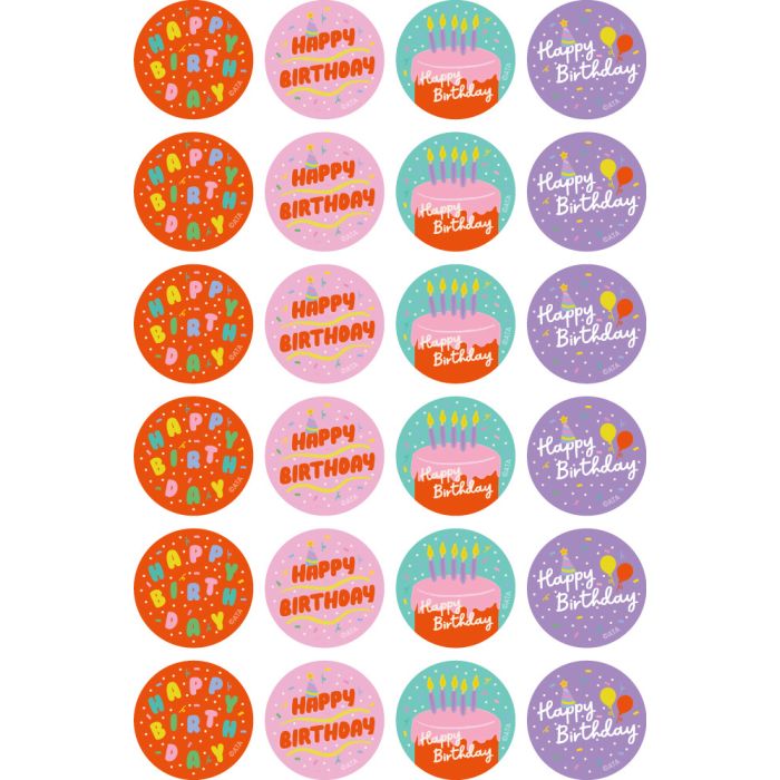 Birthday Merit Stickers - 29mm (Pack of 96) MS058
