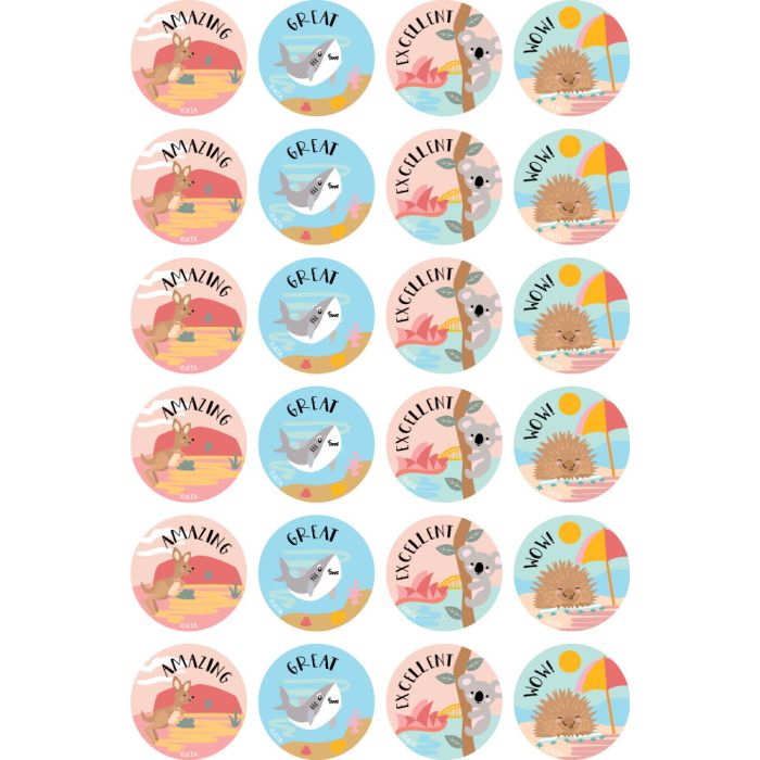 Australiana Merit Stickers - 29mm (Pack of 96) MS078