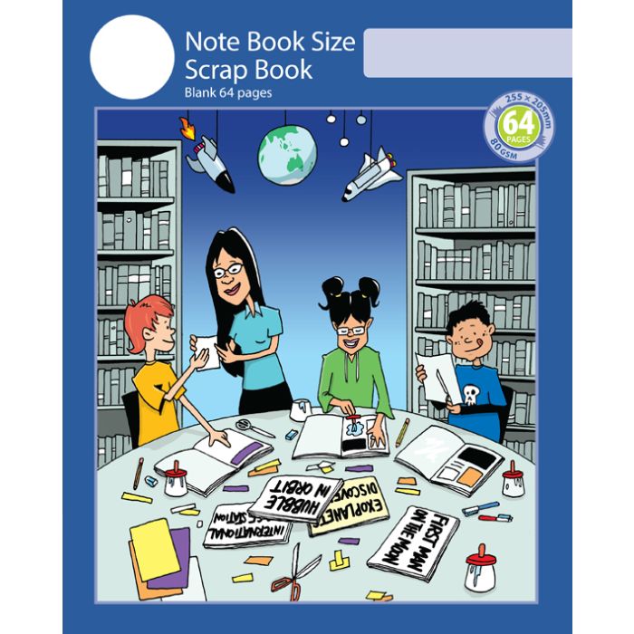 Notebook Size Scrap Book 64pp Blue Cover