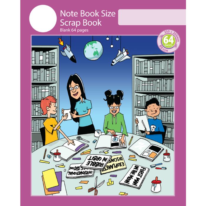 Notebook Size Scrap Book 64pp Purple Cover