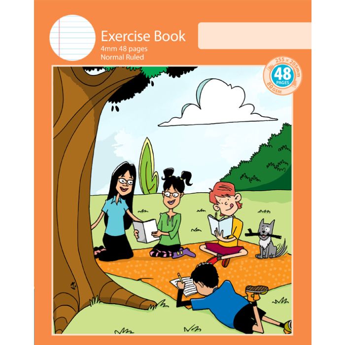 Notebook Size Exercise Book 4mm Normal Ruled 48pp
