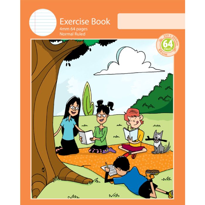 Notebook Size Exercise Book 4mm Normal Ruled 64pp
