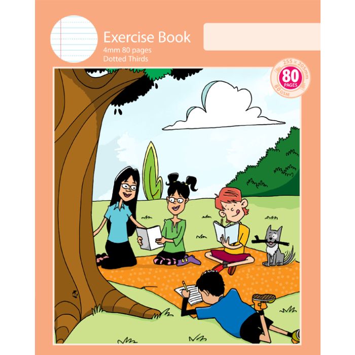 Notebook Size Exercise Book 4mm Dotted Thirds 80pp