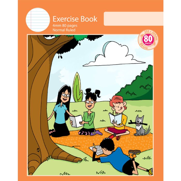 Notebook Size Exercise Book 4mm Normal Ruled 80pp