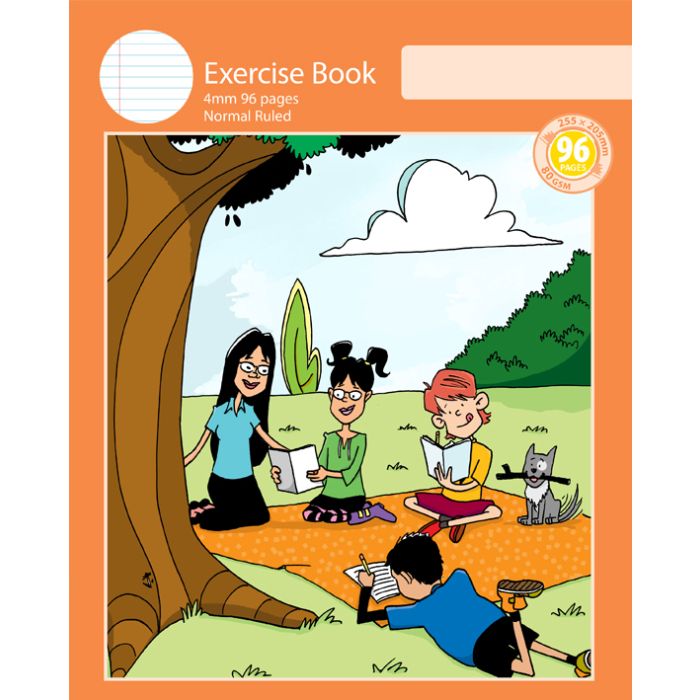 Notebook Size Exercise Book 4mm Normal Ruled 96pp