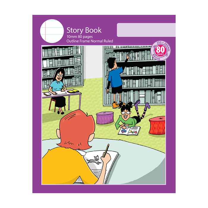 Notebook Size Story Book 10mm Normal Ruled with Outline Frame 80pp