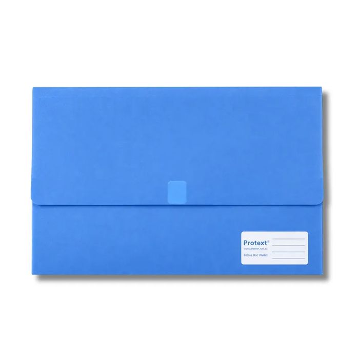 Foolscap Velcro Document Wallet - Blue