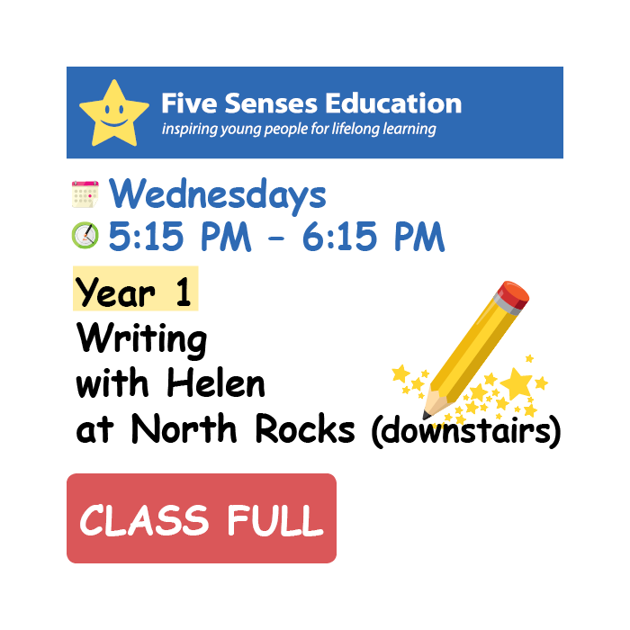 Term 4 2026: Year 1 Writing Group: Wednesdays 5:15 PM with Helen at North Rocks (downstairs) [Class Full]