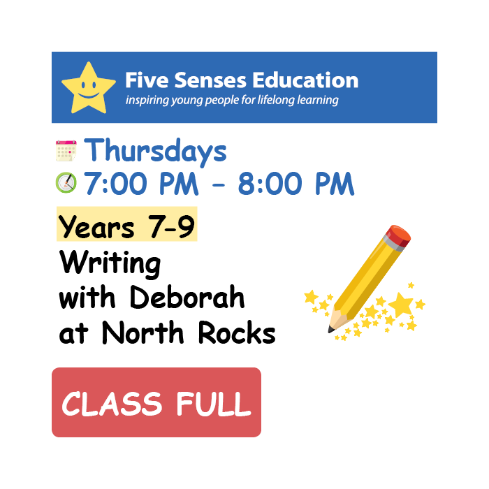 Term 4 2026: Yrs 7-9 Writing Group: Thursdays 7:00 PM with Deborah at North Rocks [Class Full]