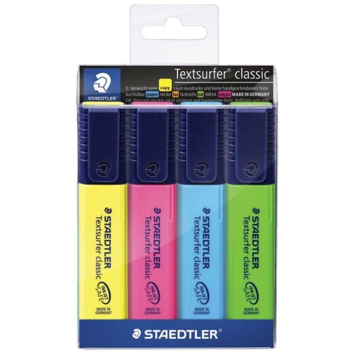 Staedtler Textsurfer classic highlighters - assorted 4pk