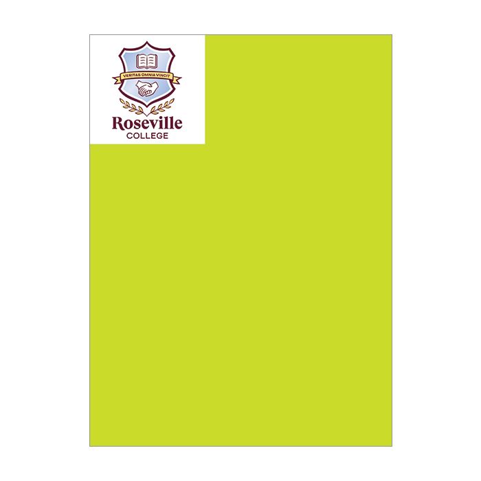 Roseville-crested Super Size Exercise Book 8mm 64pp Dotted Thirds (Lime Green)