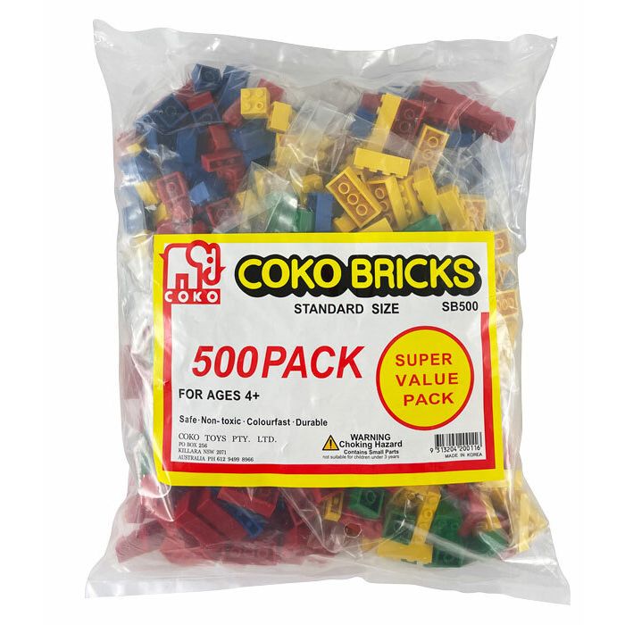 Coko Standard Bricks assorted 500 pc set (Ages 4+)