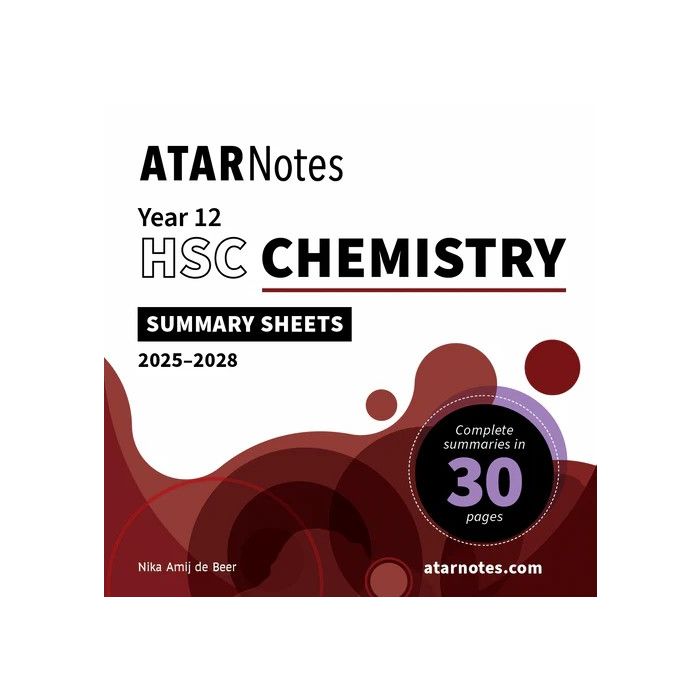 ATAR Notes HSC Year 12 Chemistry Summary Sheets (2025-2028)