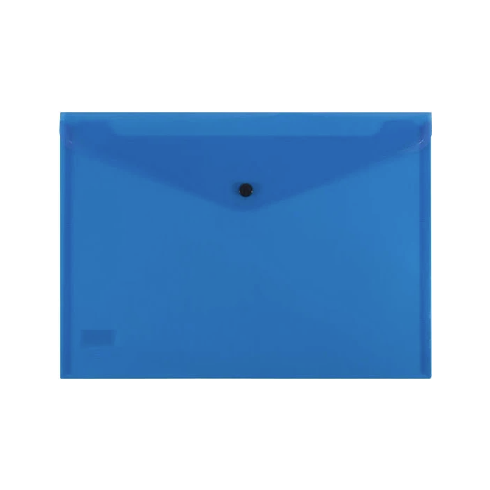 A4 document wallet with button - Blue