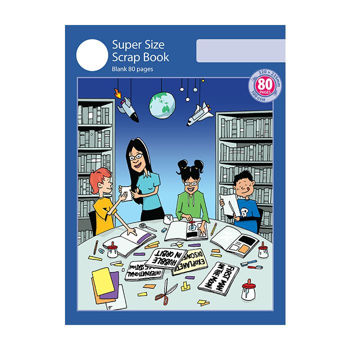 Super Size Scrap Book 80pp Blue Cover