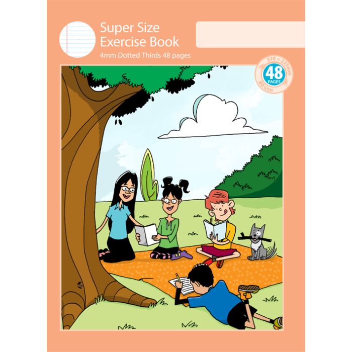 Super Size Exercise Book 4mm Dotted Thirds 48pp
