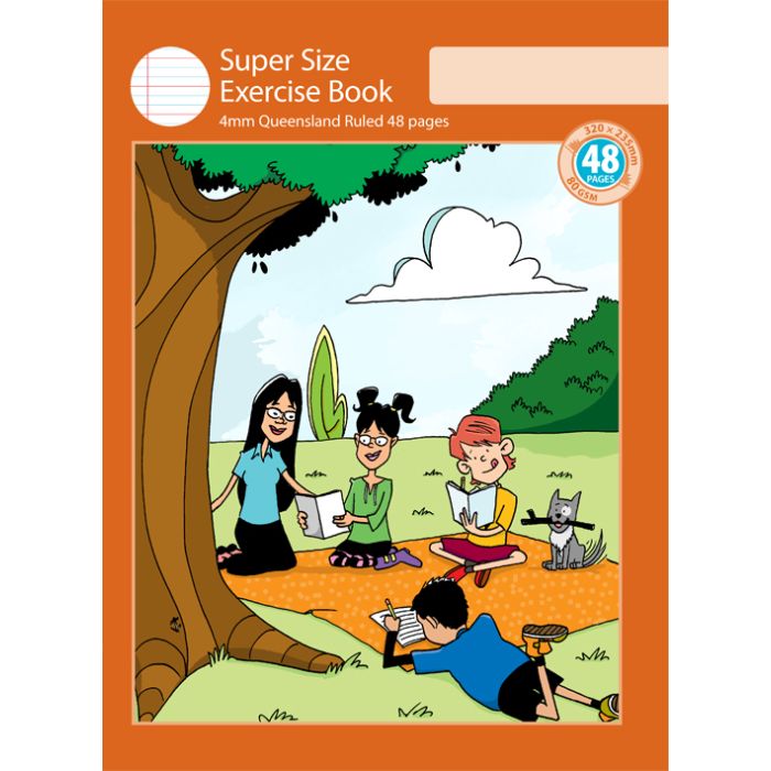 Super Size Exercise Book 4mm Queensland Ruled 48pp