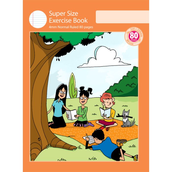 Super Size Exercise Book 4mm Normal Ruled 80pp