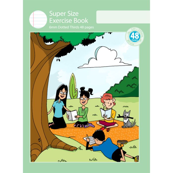 Super Size Exercise Book 6mm Dotted Thirds 48pp