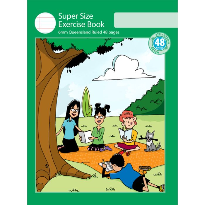Super Size Exercise Book 6mm Queensland Ruled 48pp