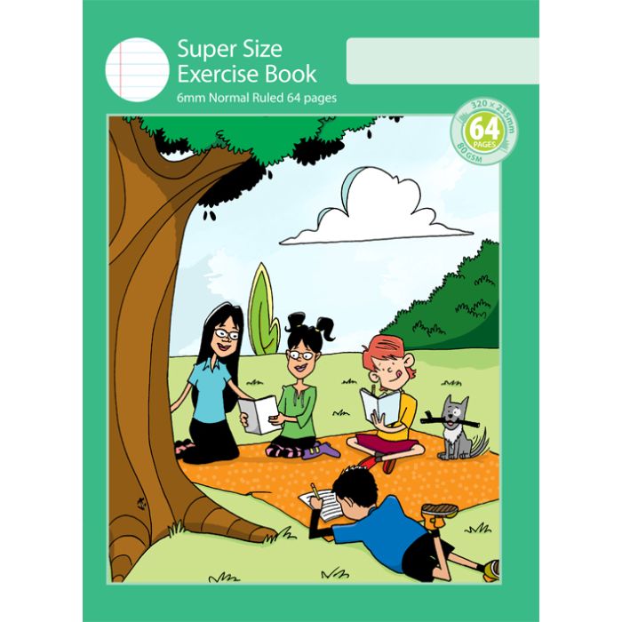 Super Size Exercise Book 6mm Normal Ruled 64pp