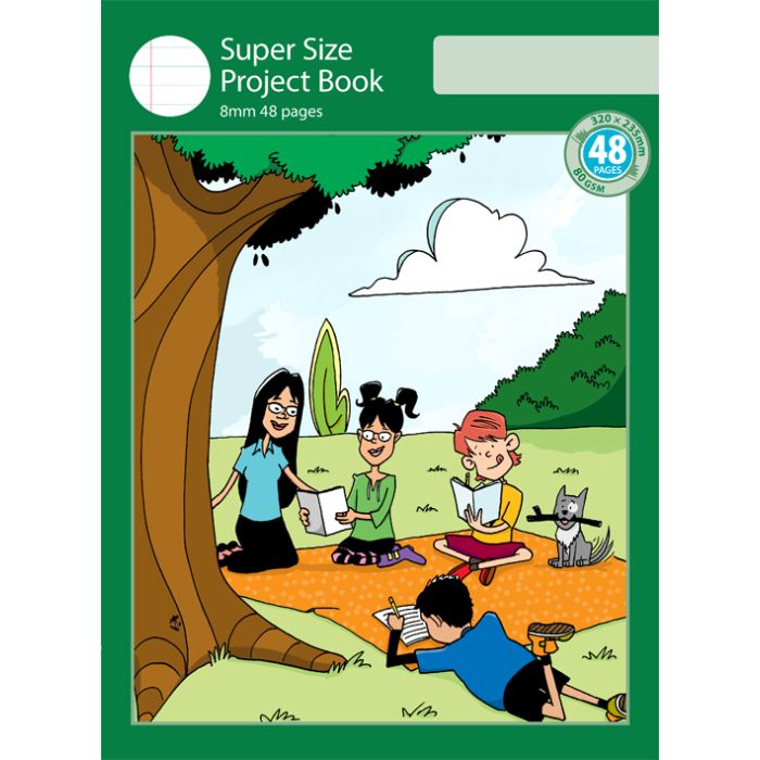Super Size Project Book 8mm Ruled with Outline Frame 48pp