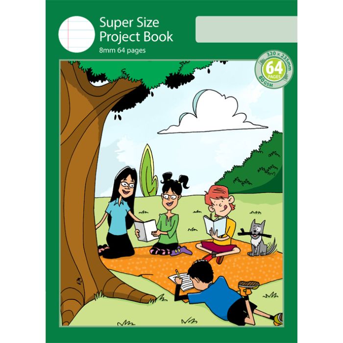 Super Size Project Book 8mm Ruled with Outline Frame 64pp