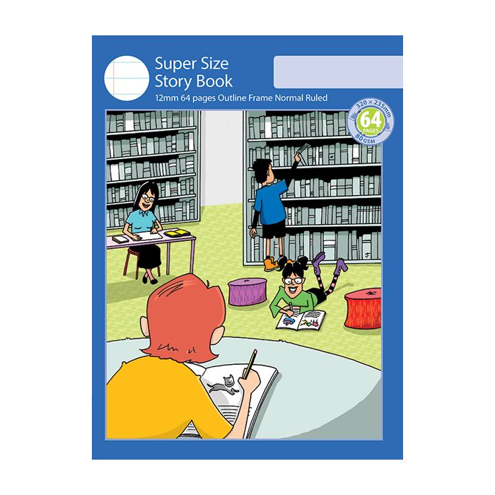 Super Size Story Book 12mm 64pp Normal Ruled with Outline Frame