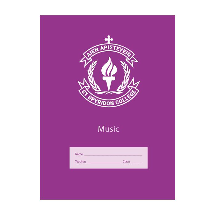 St Spyridon-crested Super Size Exercise Book 8mm 128pp Normal Ruled (Purple)